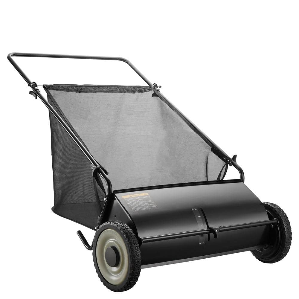 Push Lawn Sweeper 26 in. with 7 cu. ft. Mesh Hopper Bag, Heavy-Duty Steel Frame, 4 Thickened Spinning Brushes, and 10. price history on PriceWatchPro