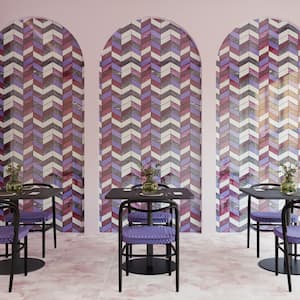 Elizabeth Sutton Pride Fiji Purple 16.92 in. x 17.44 in. Polished Glass Mosaic Wall Tile (2.05 Sq. Ft./Each)