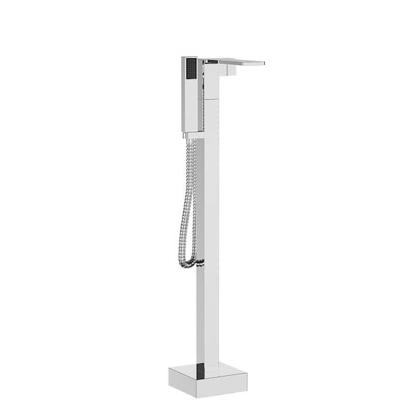 Satico Single-Handle Freestanding Tub Faucet with Handheld Shower in Head Chrome