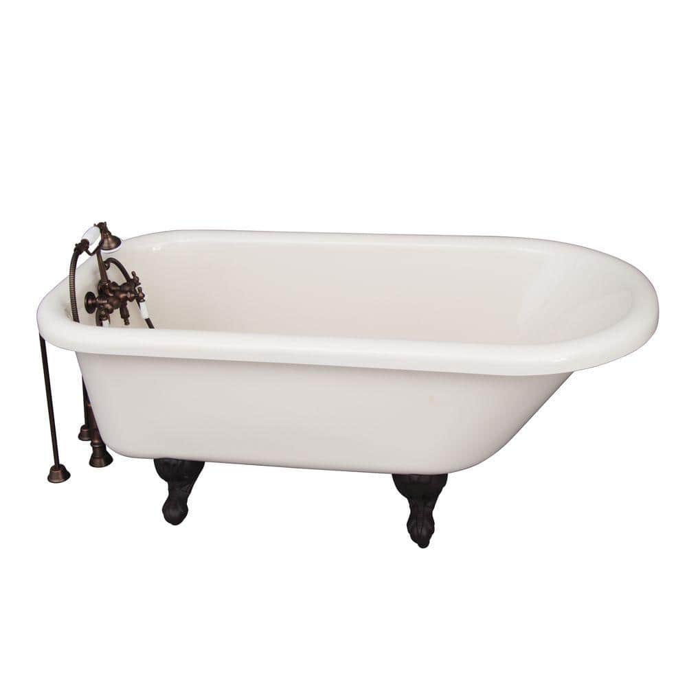 5 ft. Acrylic Ball and Claw Feet Roll Top Tub in Bisque with Oil Rubbed Bronze Accessories price history on PriceWatchPro