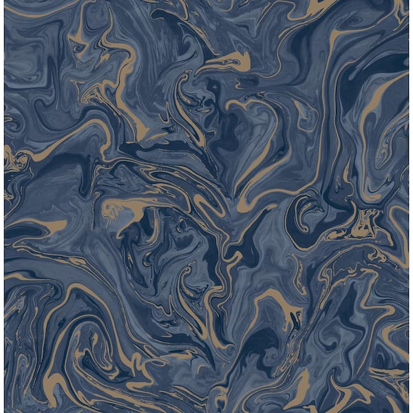 Fine Decor Suave Navy Blue Marble Non-Pasted Paper Matte Wallpaper Sample  FD43055SAM - The Home Depot