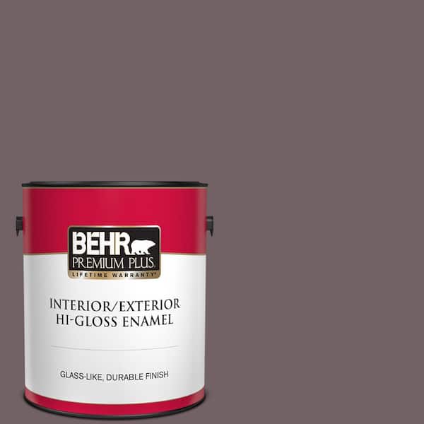BEHR PREMIUM PLUS 1 gal. #N110-6 Dignified Purple Hi-Gloss Enamel Interior/Exterior Paint