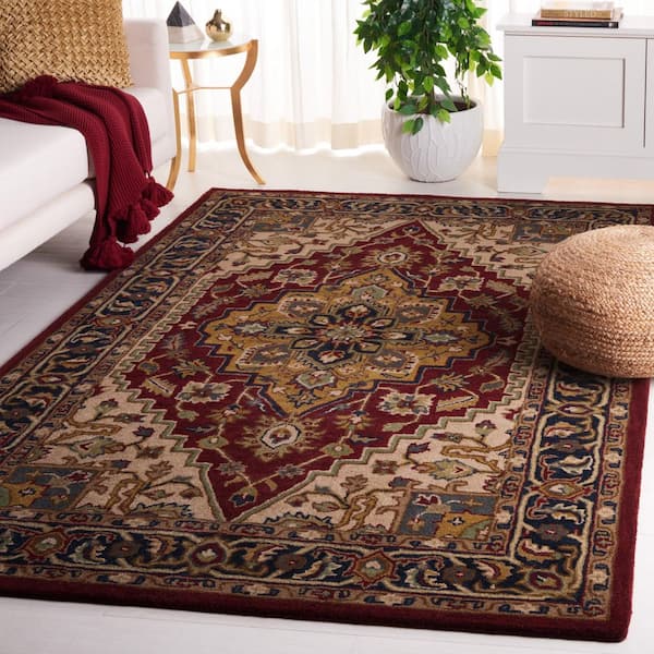 Heritage Red/Ivory 4 ft. x 6 ft. Ornate Border Area Rug