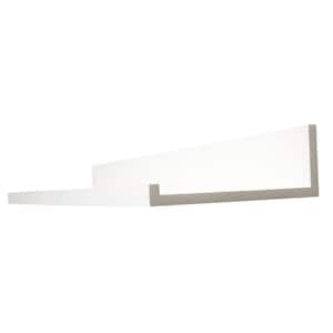 35.5 in. W x 9 in. D x 3.5 in. H White Oversized Picture Ledge With Raised Edge MDF Floating Deep Wall Shelf