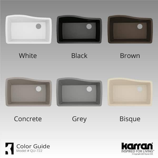 Karran Undermount Quartz Composite 33 in. Single Bowl Kitchen Sink in Black  QU-722-BL - The Home Depot