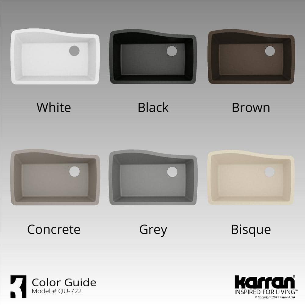 White Quartz Composite Single Bowl Undermount Kitchen Sink