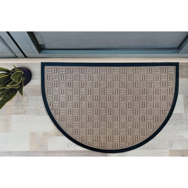 Non-Slip Polyester Dirt Trapper Door Mat Indoor Outdoor 35 x 24 Inches  Beige