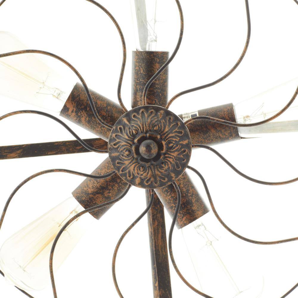 Bronze Vintage Fan Shape 5 Light Industrial Nightstand Lamp