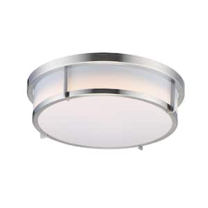 Rogue 17 in. LED 1-Light Bulb Included Flush Mount with EM Back Up
