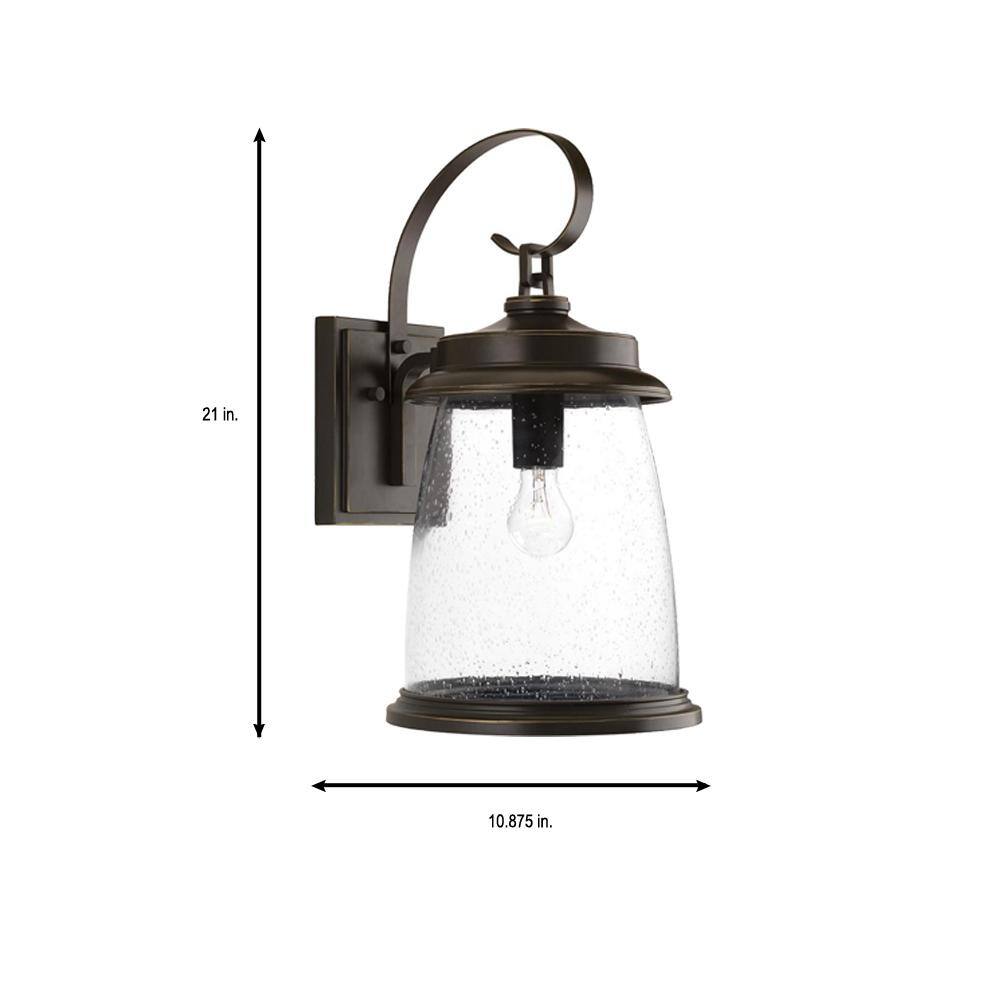 Antique Bronze Outdoor Wall Lantern with Clear Seeded Glass