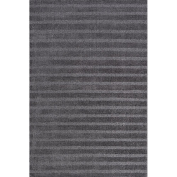 Vestry Striped Wool Charcoal 9 ft. x 12 ft. Indoor/Outdoor Patio Area Rug
