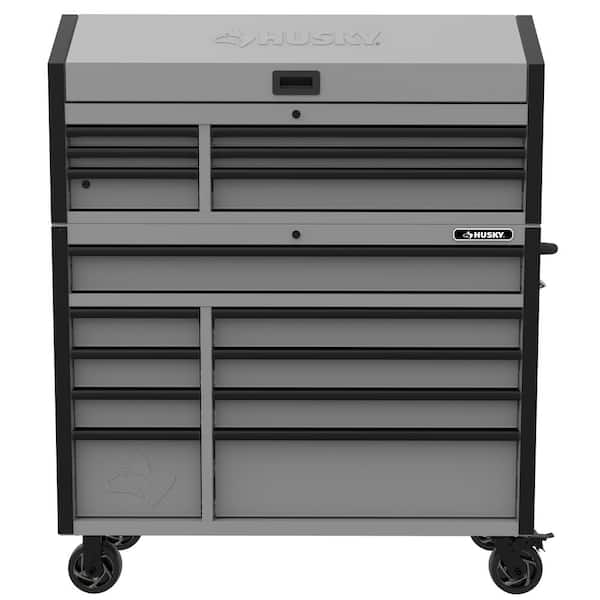 Husky Tool Storage 52 in. W Heavy Duty Matte Gray Tool Chest Combo