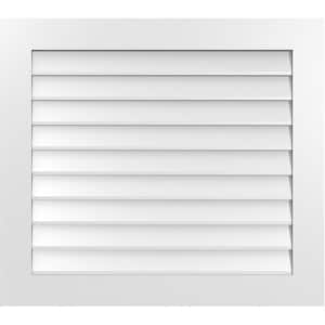 36" x 32" Vertical Surface Mount PVC Gable Vent: Non-Functional with Standard Frame