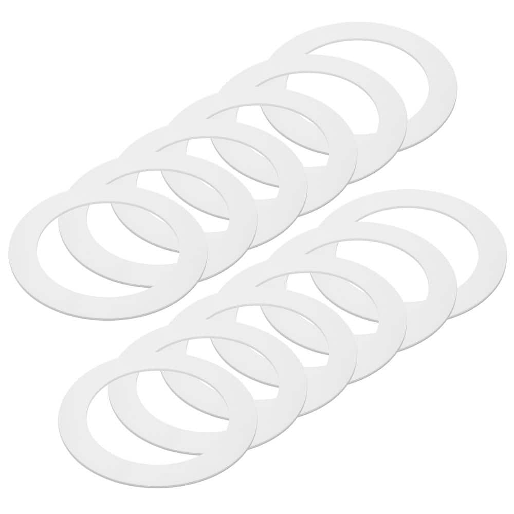 White Round Plastic Goof Rings for Recessed Lights, 8.6" Diameter, 12 Pack