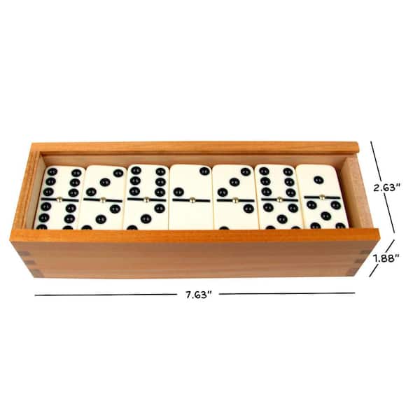 Double Six Dominoes with Spinners in the Box with Slide Lid Ivory Dominoes New 