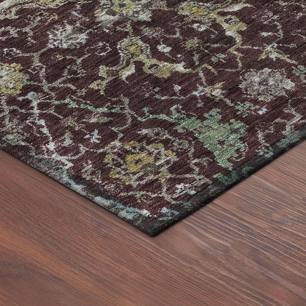 Chantille Machine Washable Indoor/Outdoor Abstract ACN2359 Burgundy 10 ft. x 14 ft. Area Rug