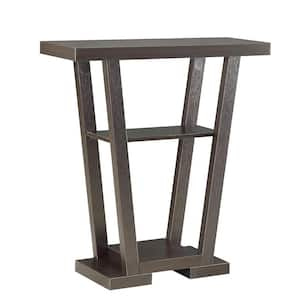 Newport 32 in. Espresso Standard Rectangle Wood Console Table with Storage