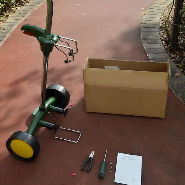 OGETFUUR Adjustable Metal Handle Garden Pot Mover with Flat Free Wheels, Potted Plant Dolly for Potted, Flower and Trees