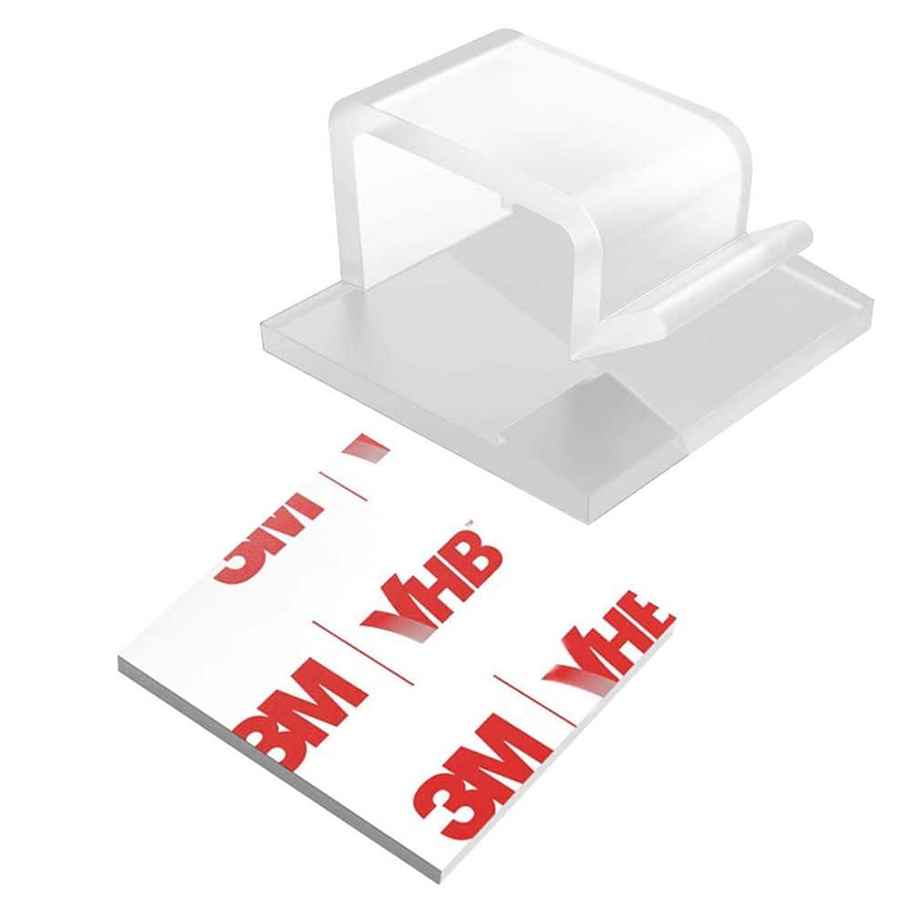 R Shape Self-Adhesive Cable Clips Wire Holder Cord Organizer Clear for TV PC Home Office 40-Pack Durable price history on PriceWatchPro