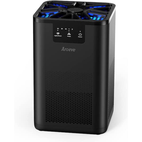 215 Sq. Ft. HEPA Filter Air Purifiers for Bedroom with Aromatherapy Function and Mood Light in Black