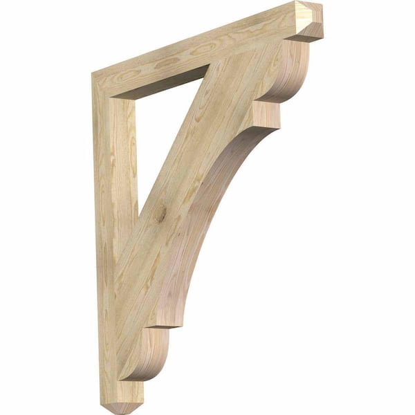 Ekena Millwork 4 in. x 44 in. x 44 in. Douglas Fir Olympic Craftsman Rough Sawn Bracket