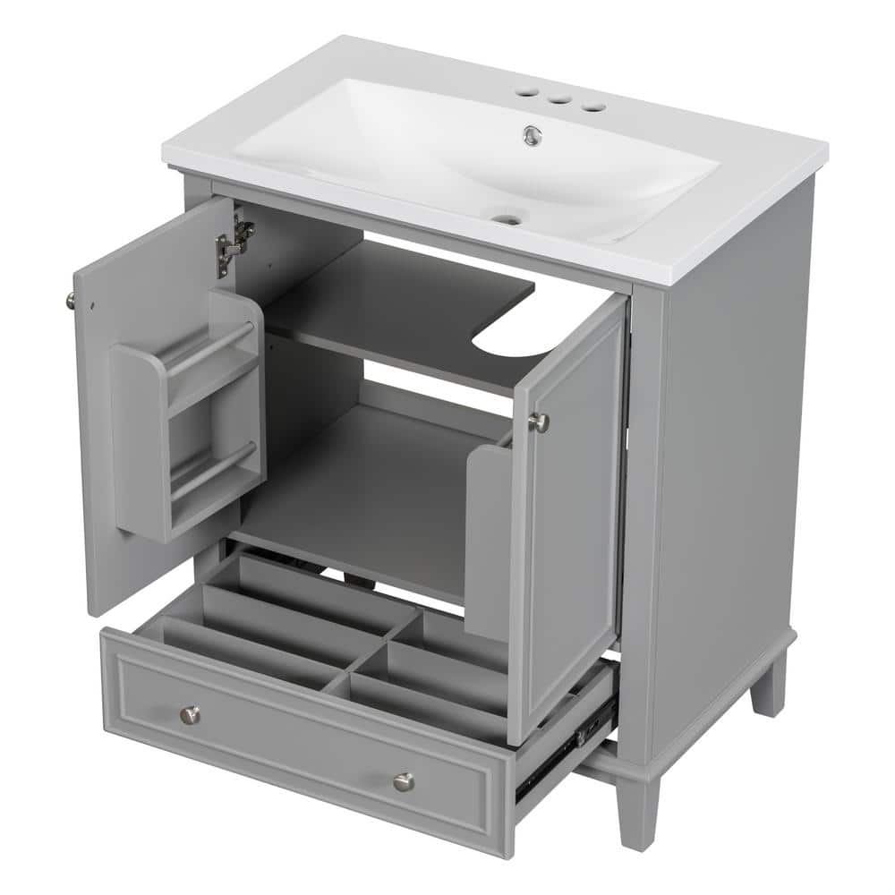 30 in. W x 18 in. D x 34.8 in. H Bathroom Gray Linen Cabinet price history on PriceWatchPro