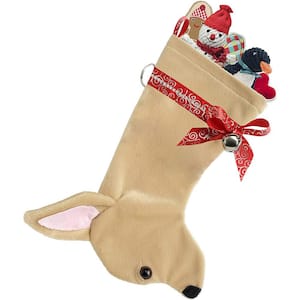 22 in. Chihuahua Dog Faux Fur Christmas Stocking