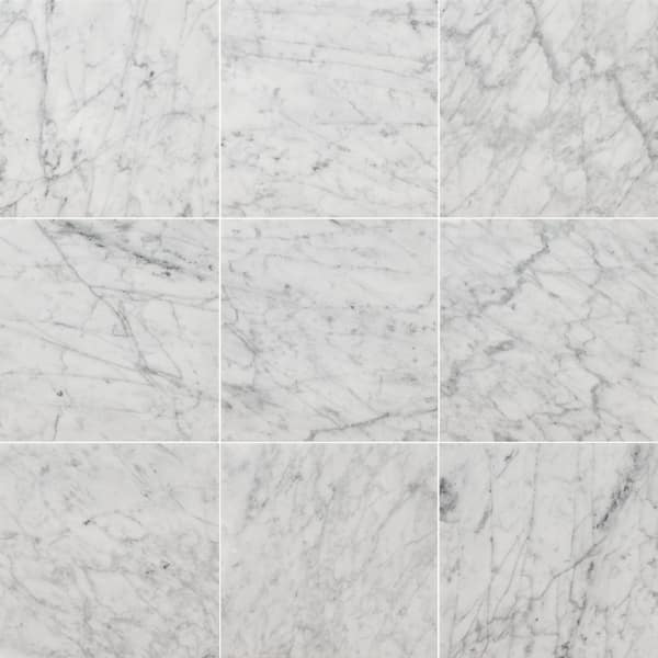 MSI Carrara White 12 in. x 24 in. Honed Marble Floor and Wall Tile (12 sq. ft./Case)