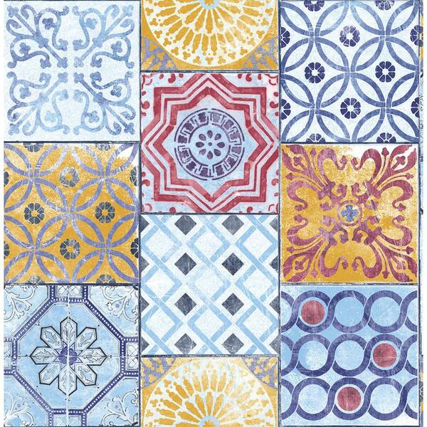 Peel and Stick Colorful Moroccan Tile Removable Wallpaper 20.5" W x 18' L Roll
