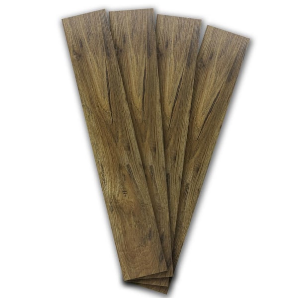 Art3d Walnut 12 MIL 6" W x 36" L Water Resistant Peel and Stick Vinyl Flooring Tile, Self-Adhesive Flooring (54 sq. ft./Box)