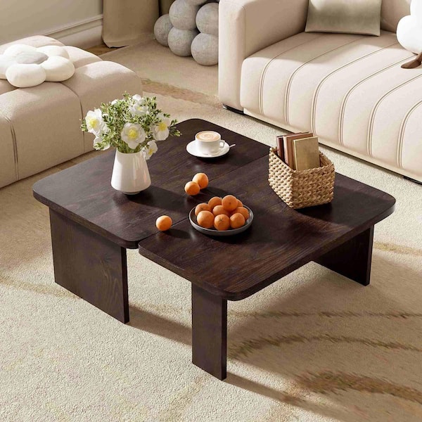 41.7 in. Espresso Rectangle MDF Coffee Table