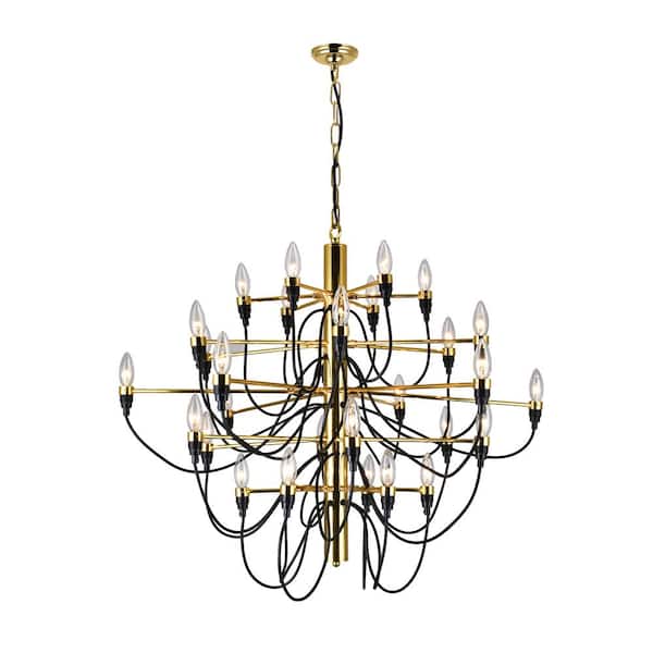 CWI Lighting Hayden 30 Light Chandelier With Gold Finish