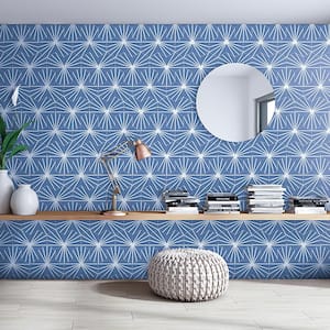 Eclipse Ray Blue 7.79 in. x 8.98 in. Matte Porcelain Floor and Wall Tile (9.03 sq. ft. / Case)