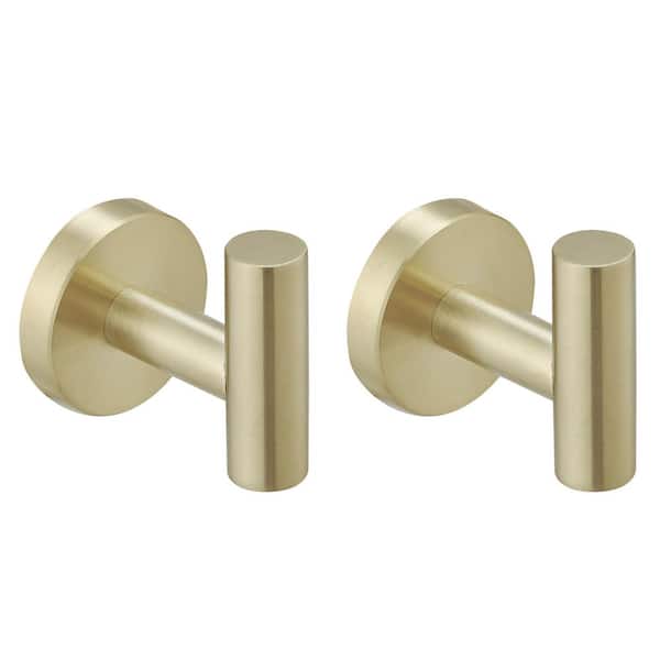 Heavy Duty Wall Robe Hook in Brushed Gold (6-Pack)