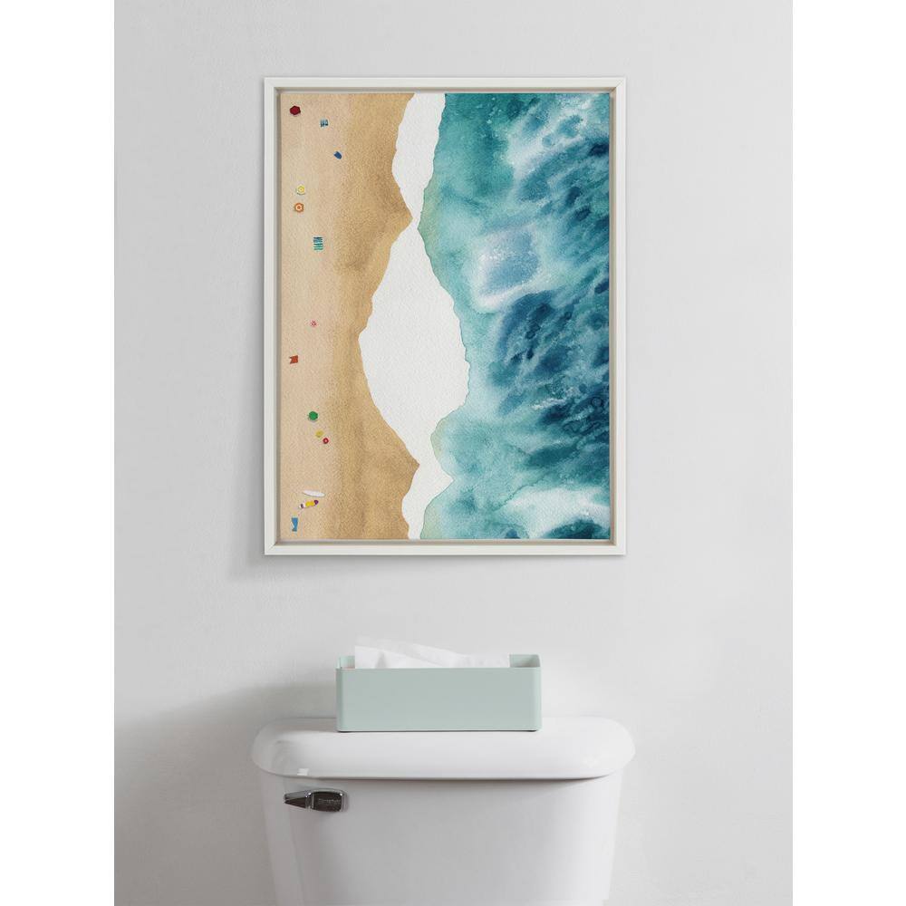 North Shore Coastal Canvas Print with White Frame, 18x24