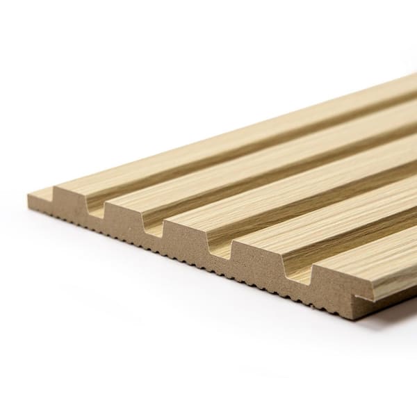 Art3d 3/7 in. x 3/5 ft. x 7.87 ft. Oak Wood Design Square Edge MDF
