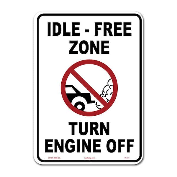 10 in. x 14 in. Idle Free Zone Sign Printed on More Durable Thicker Longer Lasting Plastic Styrene