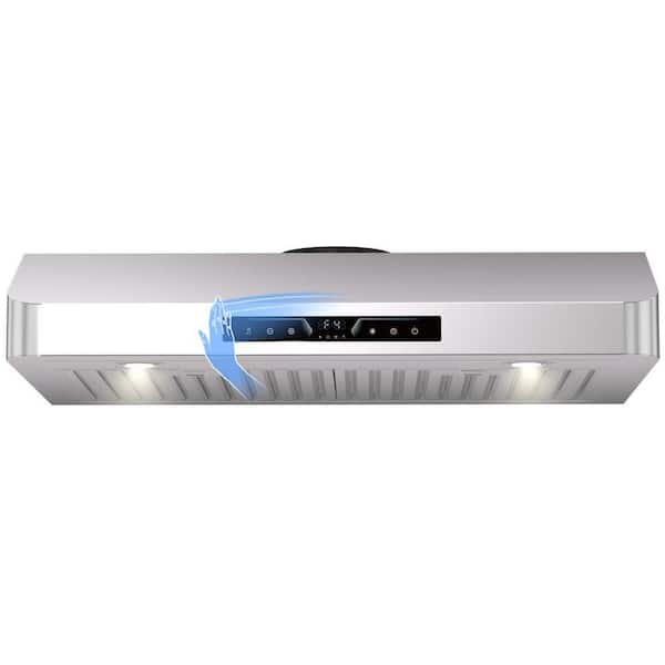 30 in. 1044 CFM Ducted Under Cabinet Range Hood in Stainless Steel with Full-Screen Touch and Gesture Dual Smart Switch
