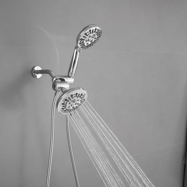 Single Handle 8-Spray Shower Faucet 1.8 GPM with Pressure Balance Valve and Dual Heads in Polished Chrome