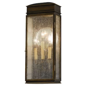 Whitaker 3-Light Astral Bronze Outdoor 22.5 in. Wall Lantern Sconce
