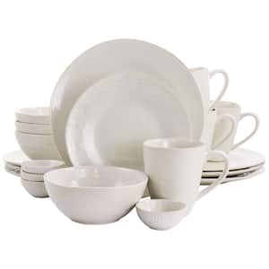 20-Piece Cream Stoneware Dinnerware Set