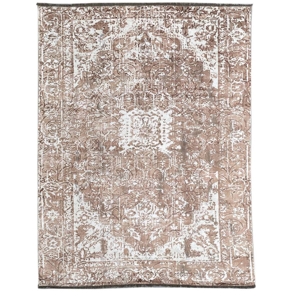 Ivory/Copper 7 ft. x 9 ft. HandKnotted Wool Transitional Modern Heriz