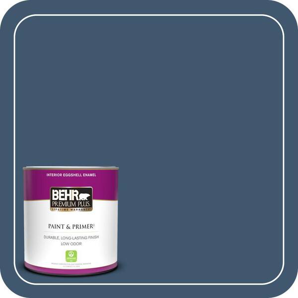 BEHR PREMIUM PLUS 1 qt. #ECC-16-3 Inlet Harbor Eggshell Enamel Low Odor Interior Paint & Primer