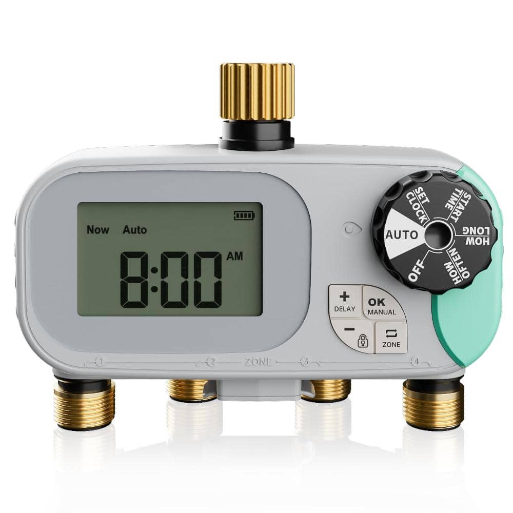 4-Zone Programmable Brass Digital Faucet Timer with Child Lock, Waterproof Screen, Rain Delay and Auto Mode price history on PriceWatchPro
