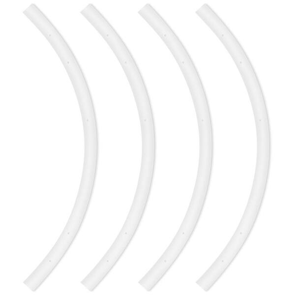 2FT H-Type Curved Track Light Rail, Compatible with Standard 120V Single Circuit 3-Wire H-Track Systems, White 4 Pack