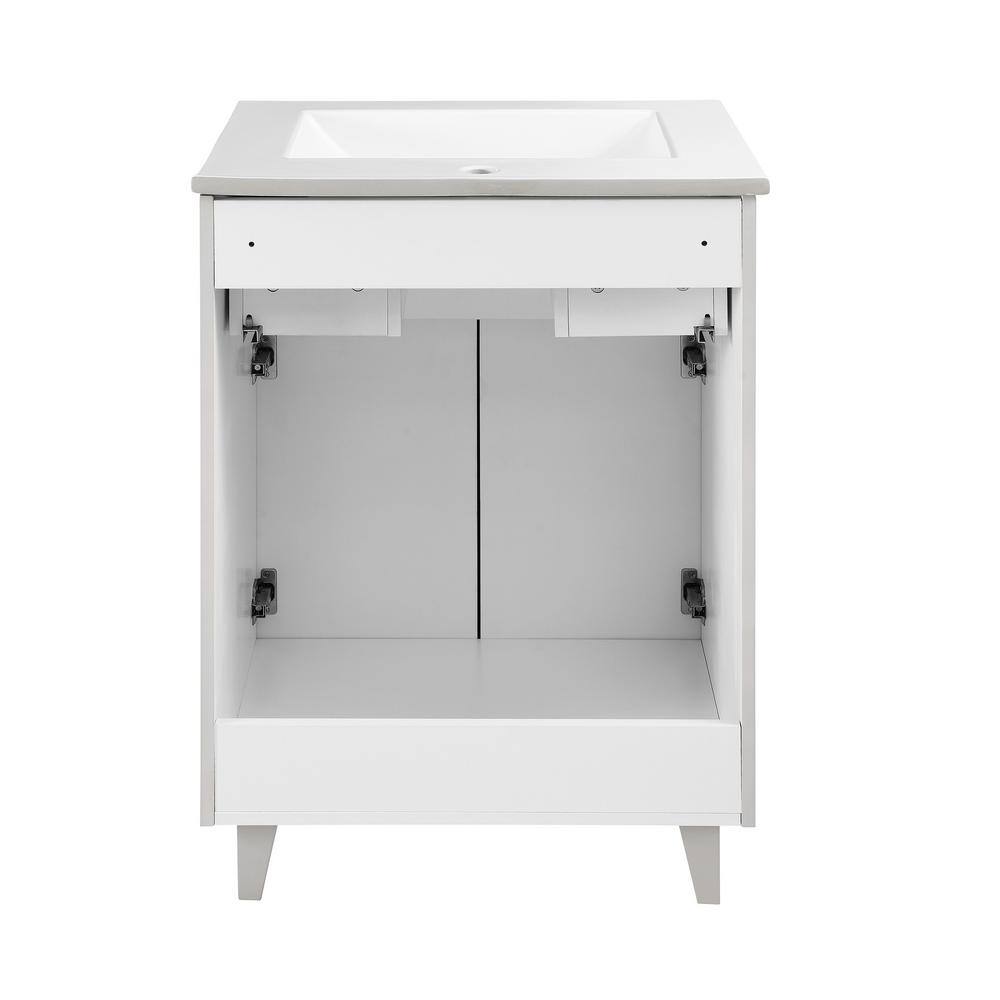 Bernay 24" Light Gray Freestanding Bathroom Vanity with Ceramic Top