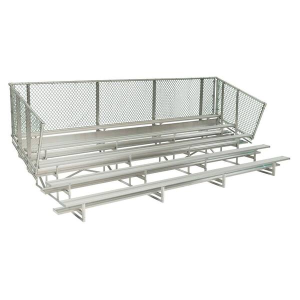 Ultra Play 21 ft. 5-Row Aluminum Bleacher Frame with Chain Link