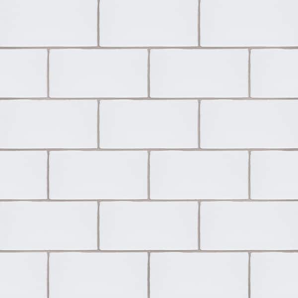 Merola Tile Castillo Matte White 3 in. x 6 in. Ceramic Wall Tile