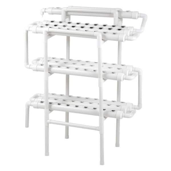 3-Tier Hydroponics Growing System 90 Sites UPVC Pipe with Timed Irrigation Drip Irrigation Garden Kits for Indoor Garden
