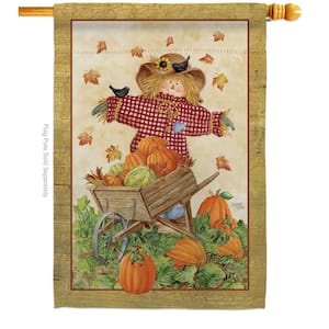 28 in. x 40 in. Scarecrow Fall House Flag Double-Sided Decorative Vertical Flags